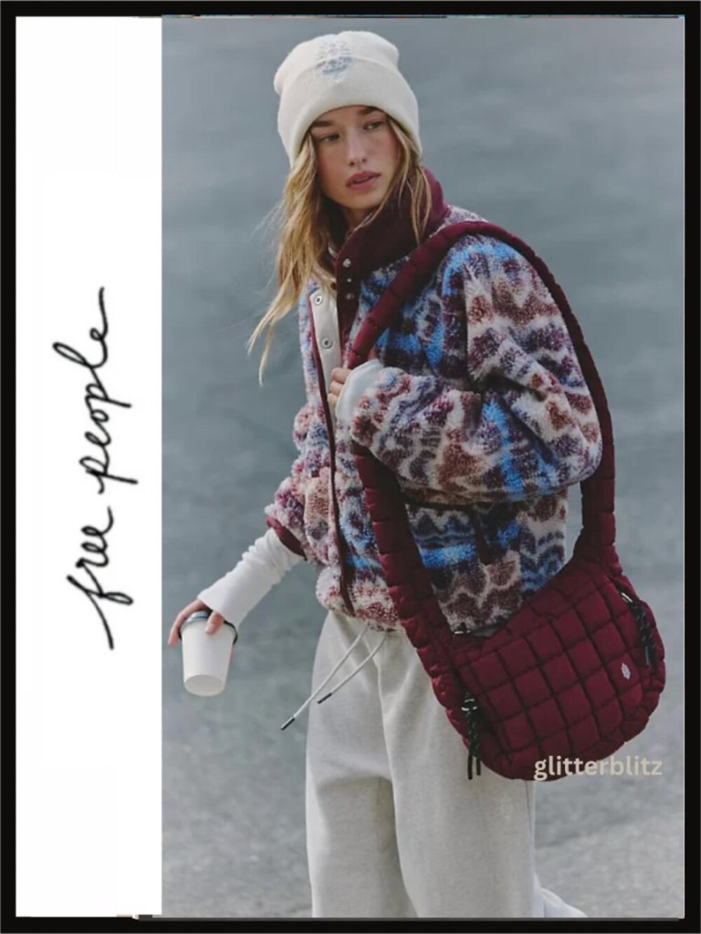 Free People Quilted Carryall Mini Sling Bag - Baby Quilted Carryall Mahogany